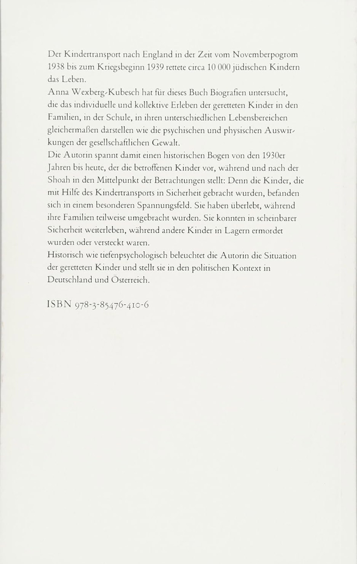 Rückseite des Buches Vergiss nie, dass du ein jüdisches Kind bist